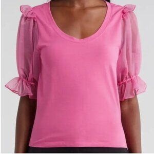 NWT French Connection Rosana Organza Puff Sleeve
